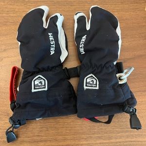Hestra unisex black gloves - size 6